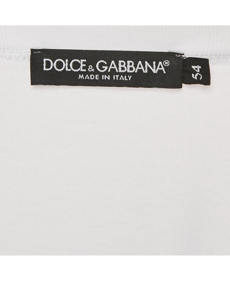 Pre-Owned Dolce & Gabbana Men's White Jersey Crewneck T-Shirt