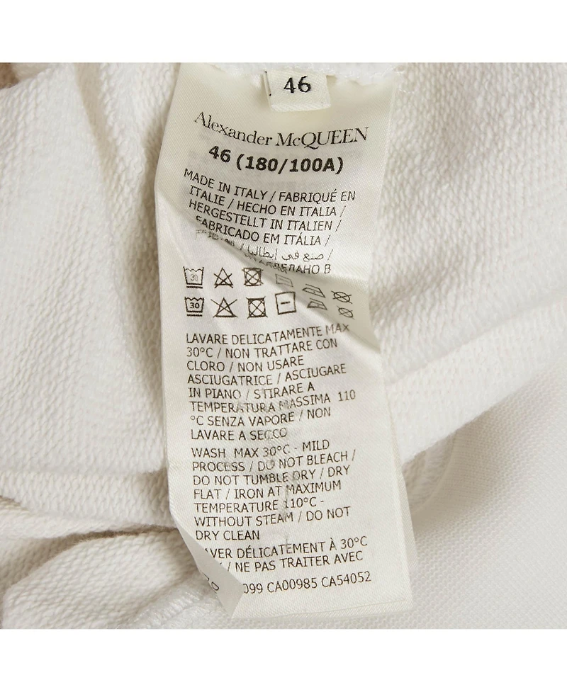 Pre-Owned Alexander Mcqueen Women's White Logo Print Cotton Sweatshirt