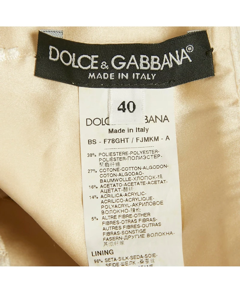 Pre-Owned Dolce & Gabbana Women's Jacquard Silk Crop Top