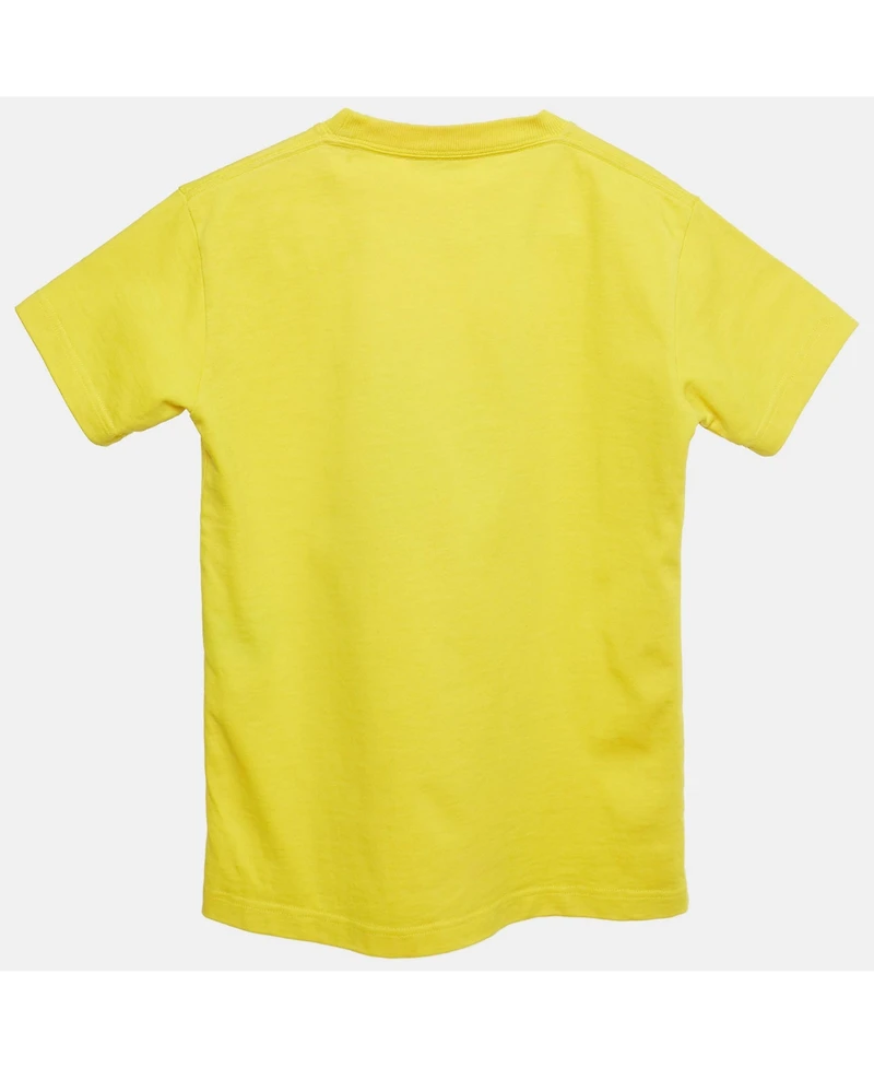 Pre-Owned Balenciaga Men's Yellow Logo Print Cotton Crewneck T-Shirt