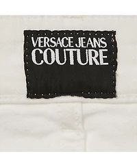 Pre-Owned Versace Men's Jeans Couture White Logo Embroidered Denim Slim Fitr Jeans