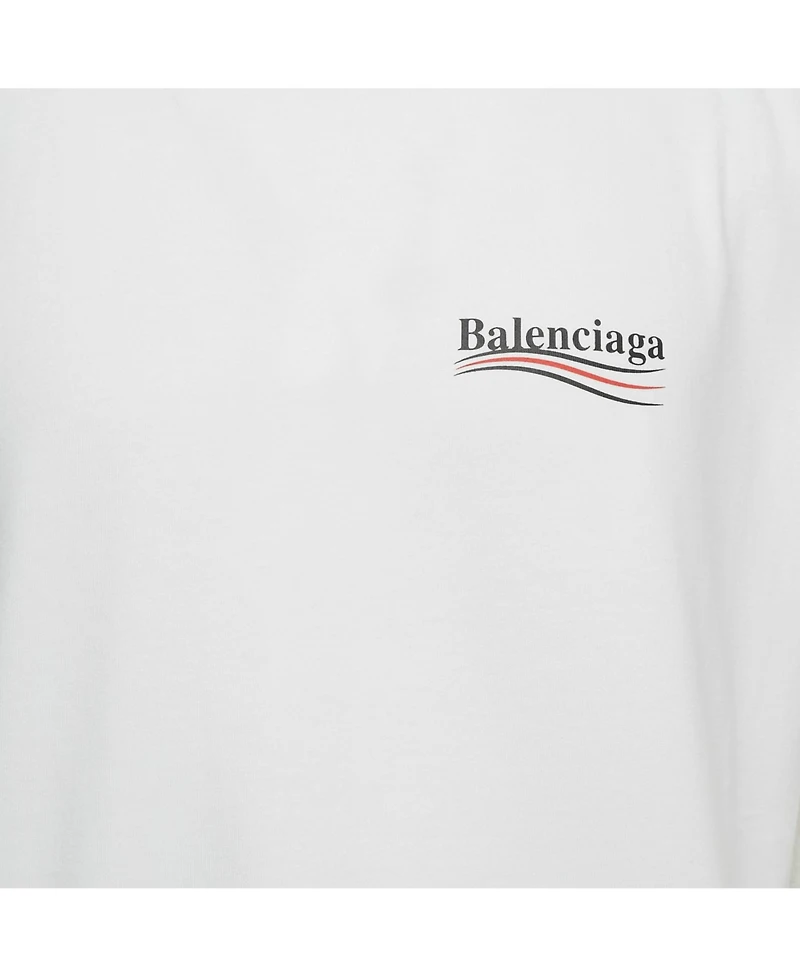 Pre-Owned Balenciaga Men's Unisex White Political Campaign Print Cotton T-Shirt