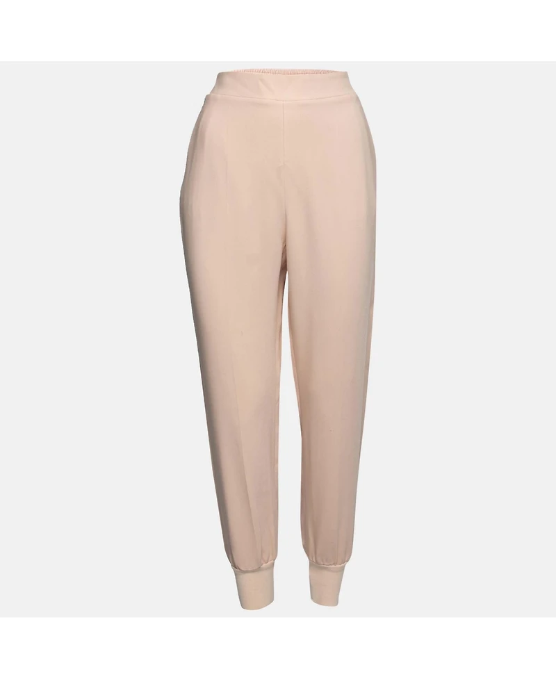Pre-Owned Stella Mccartney Women's Light Pink Crepe Rib Knit Trimmed Pants