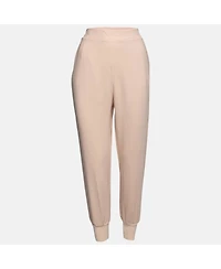 Pre-Owned Stella Mccartney Women's Light Pink Crepe Rib Knit Trimmed Pants