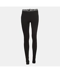 Pre-Owned Off-White Women's Black Logo Intarsia Knit Active Wear Leggings