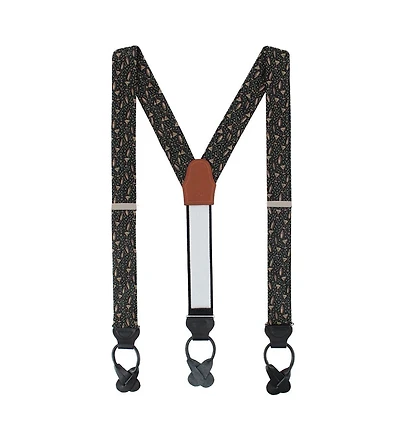 Trafalgar Men's Happy Hour Martini Fun Novelty Silk Button End Suspenders