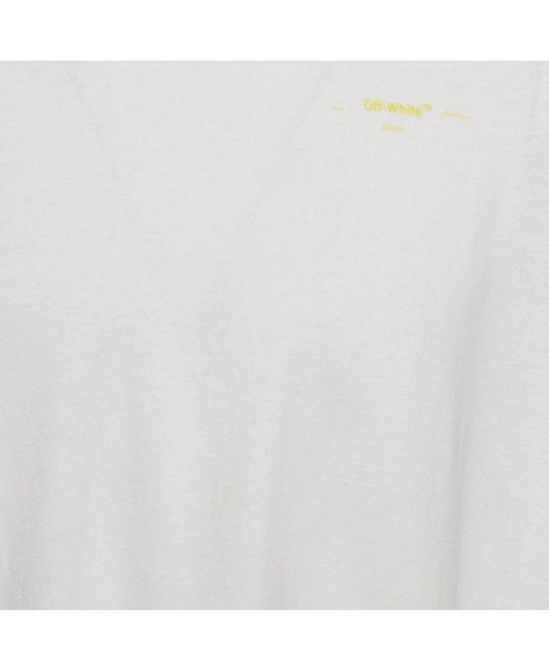 Pre-Owned Off-White Men's White Arrow Paint Jersey Oversized T-Shirt