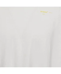 Pre-Owned Off-White Men's White Arrow Paint Jersey Oversized T-Shirt