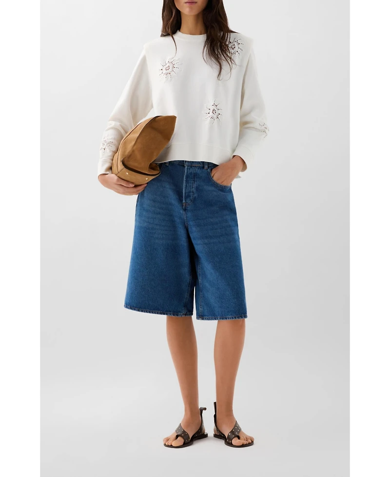 Scalpers Women's Padded Sun Crochet Sweater