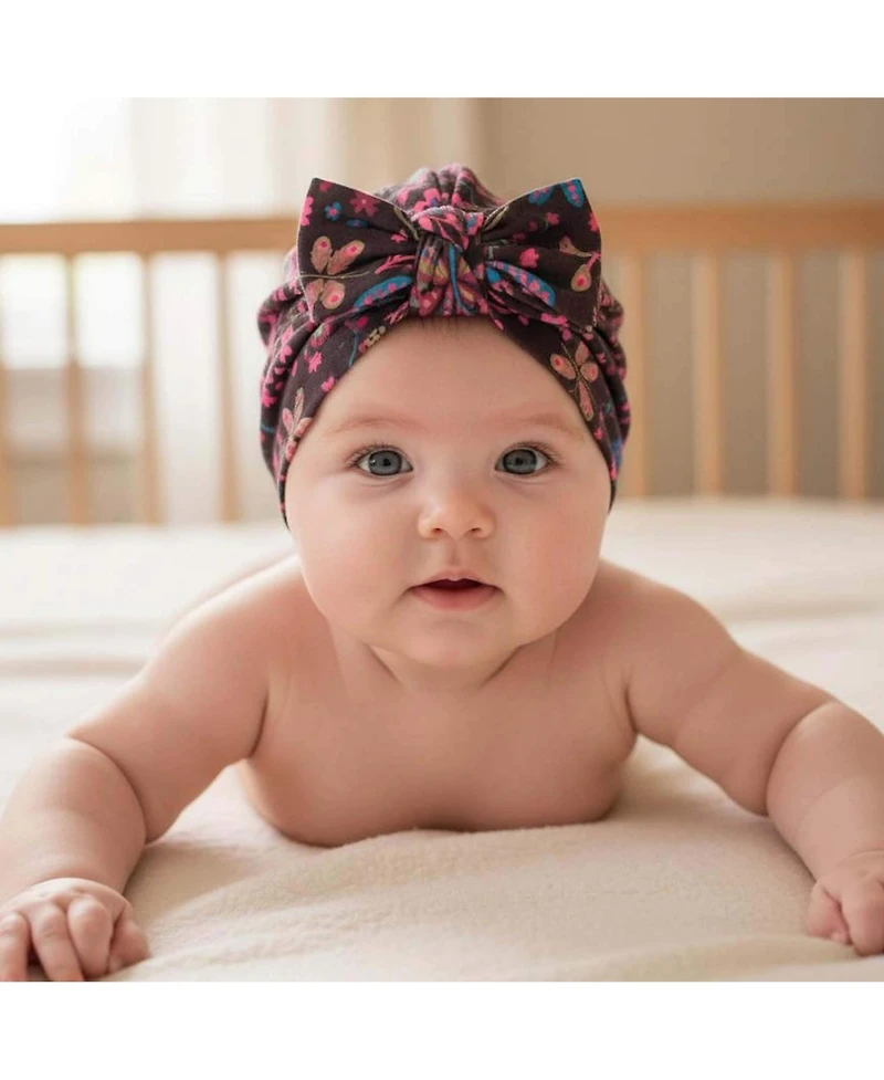 Mightly Baby Girls Fair Trade Organic Cotton Bow Turban
