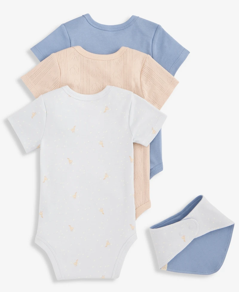 First Impressions Baby Boys' Traffic Patrol Cotton Bodysuits & Bib, 4-Piece Set, Macy's Exclusive