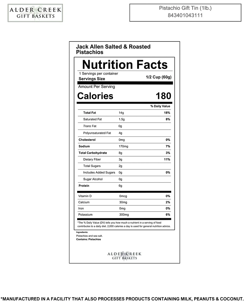 Alder Creek Gift Baskets Holiday California's Best Pistachios