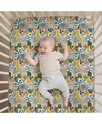 The Peanutshell Crib Bedding Set for Baby Boys and Girls, Safari Puzzle, 3 Pieces