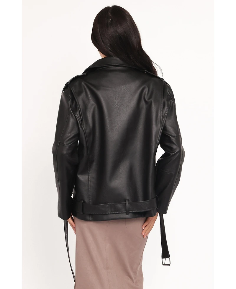 Petal and Pup Women's Parsons Oversized Faux Leather Moto Jacket
