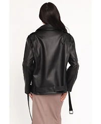 Petal and Pup Women's Parsons Oversized Faux Leather Moto Jacket
