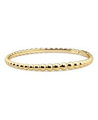 Devata Beaded Ball Bangle Bracelet in Gold Plated Sterling Silver, Size Medium