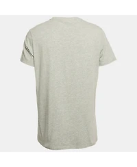Pre-Owned Burberry Men's Grey Logo Embroidered Jersey T-Shirt