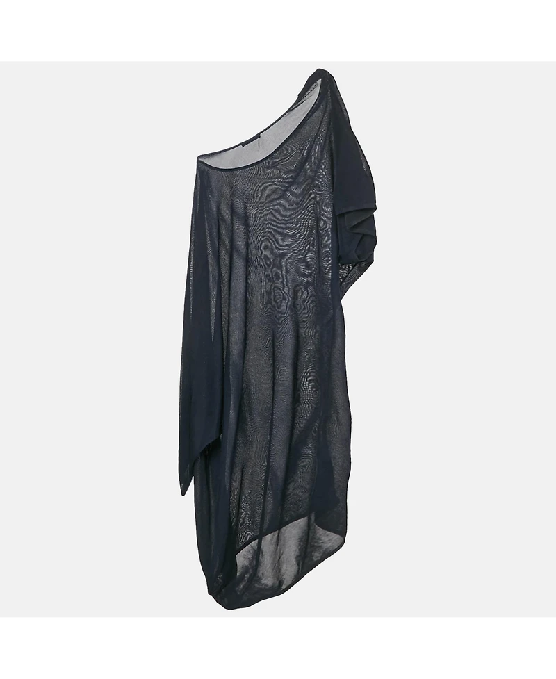 Pre-Owned Alexander Mcqueen Women's Navy Blue Jersey Asymmetric Dress