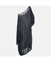 Pre-Owned Alexander Mcqueen Women's Navy Blue Jersey Asymmetric Dress