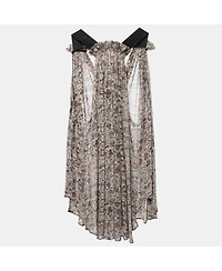 Pre-Owned Isabel Marant Women's Grey Printed Chiffon Silk Sleeveless Top