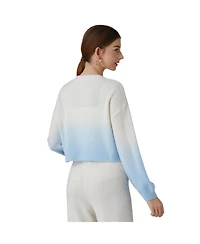 Bellemere New York Women's Polar Bear Cropped Cashmere Sweater (With Crystal Touch)
