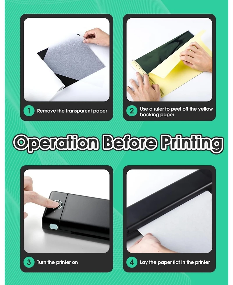 Phomemo M08F Tattoo Stencil Printer, Portable Wireless Inkless Thermal Printer