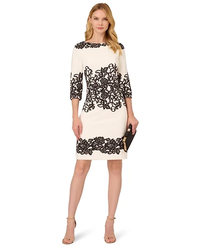 Adrianna Papell Women's Lace-Print Sheath Dress