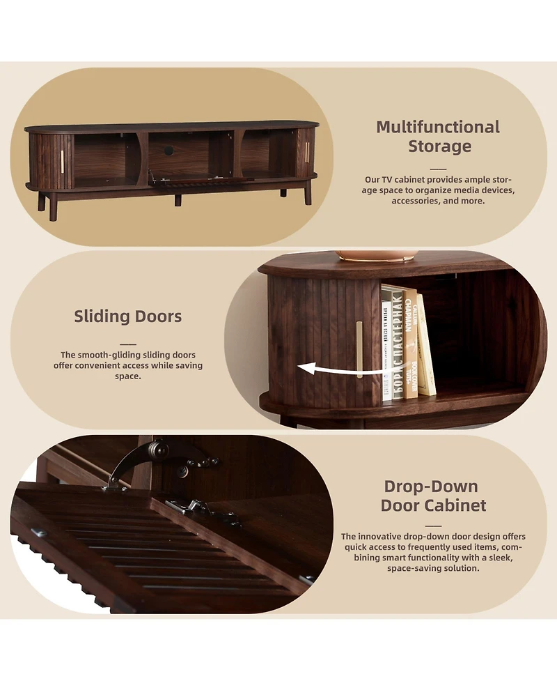 Casainc Modern Storage Cabinet Farmhouse Tv Stand