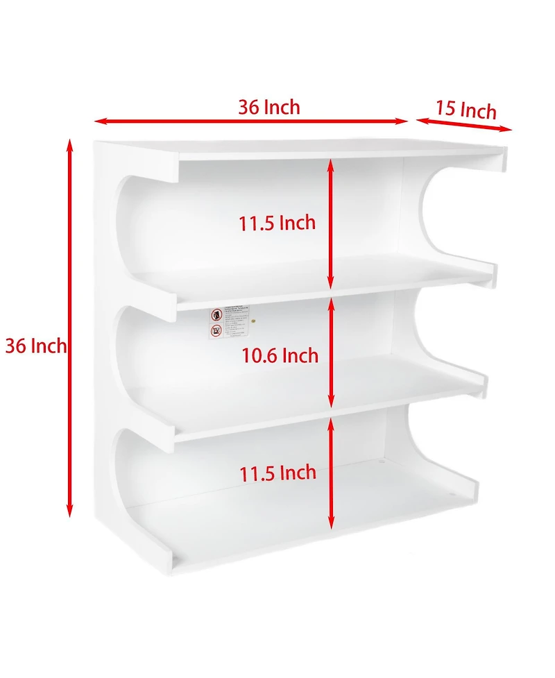 Casainc 4-Tier Book Shelf Cabinet Coffee Table with Organizer Storage Shelves