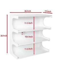 Casainc 4-Tier Book Shelf Cabinet Coffee Table with Organizer Storage Shelves