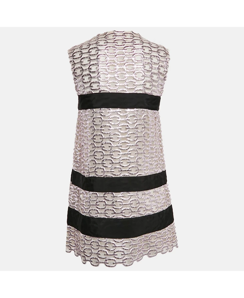 Pre-Owned Moncler Women's Metallic Pink Lace Lucy Gilet Mini Dress