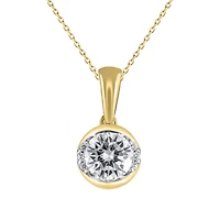 Macy's Diamond Pendant Necklace (1/2 ct. t.w.) in 14K Yellow Gold