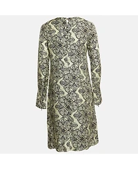 Pre-Owned Marni Women's Cream Floral Print Silk Long-Sleeve A-Line Dress