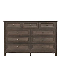 Casainc Wood Storage Cabinet with 9 Drawers and Silver Handle