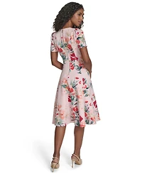 Calvin Klein Women's Short-Sleeve Printed Midi Dress