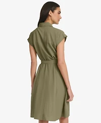 Calvin Klein Women's Belted Cap-Sleeve Shirtdress
