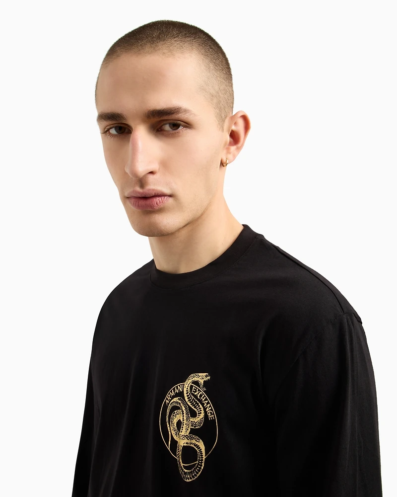 A|X Armani Exchange Men's Cotton Graphic Long-Sleeve T-Shirt