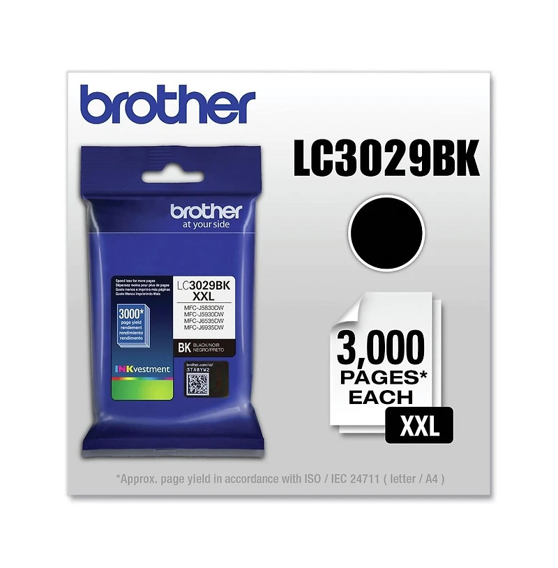 Brother LC3029BK INKvestment 3,000 Page-Yield Super High-Yield Ink - Black