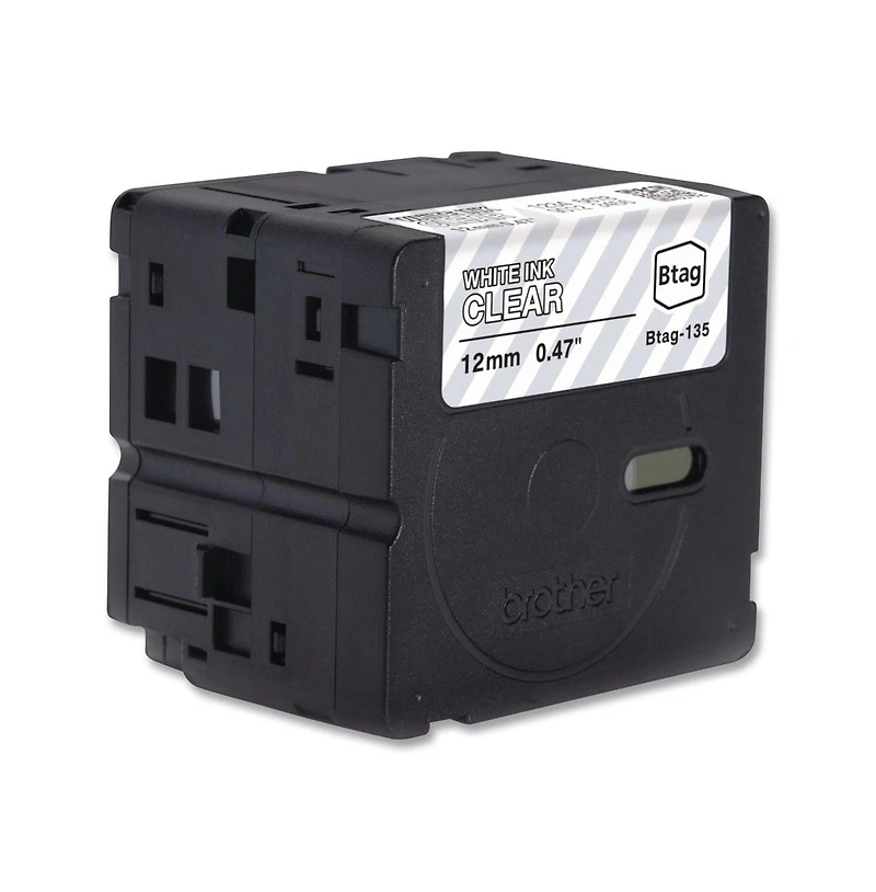 Brother P-Touch Btag135 0.47 in. x 13.1 ft. Genuine P-Touch BTAG Label Tapes - White on Clear