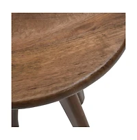 Jofran Aero Curved Space Age Round Mid-Century Modern Solid Wood Accent End Table
