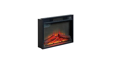23" Electric Fireplace, 3DInfrared Black Fireplace Electric Insert Heater, with Ir Remote Control