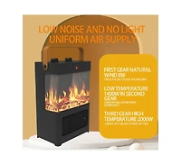 Electric Fireplace Heater for Indoor Use, 1500W Space Heater Fireplace with 3D Led Flame, Double Safety Protection