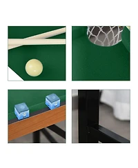 Flynama 55Inch Folding Pool Table with Professional Green Felt and Complete Accessory Set Space Saving Billiards Table