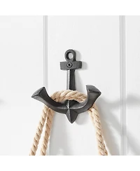 Danya B 4 Piece Anchor Two-Prong Decorative Wall Double Hook Set
