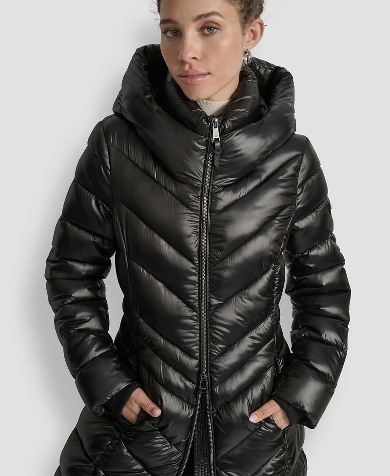 Dkny Women's Full-Zip Front Quilted Puffer Coat
