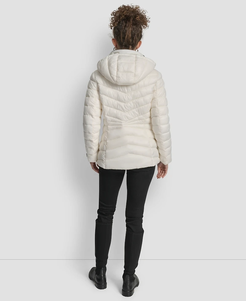 Dkny Women's Stand Collar Zipper-Front Coat