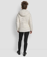 Dkny Women's Stand Collar Zipper-Front Coat
