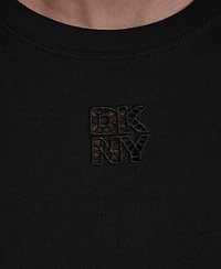 Dkny Jeans Women's Stacked Eyelet Logo Crewneck T-Shirt
