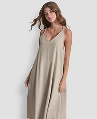 Dkny Jeans Women's Knotted Strap V-Neck A-Line Dress