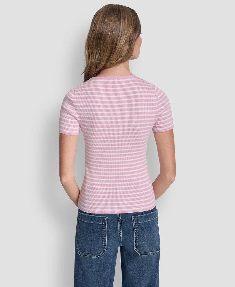 Dkny Jeans Women's Crewneck Striped Top